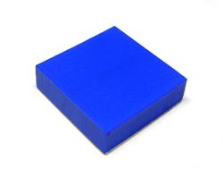 1" Square Blue Rubber Pad With Adhesive Backing